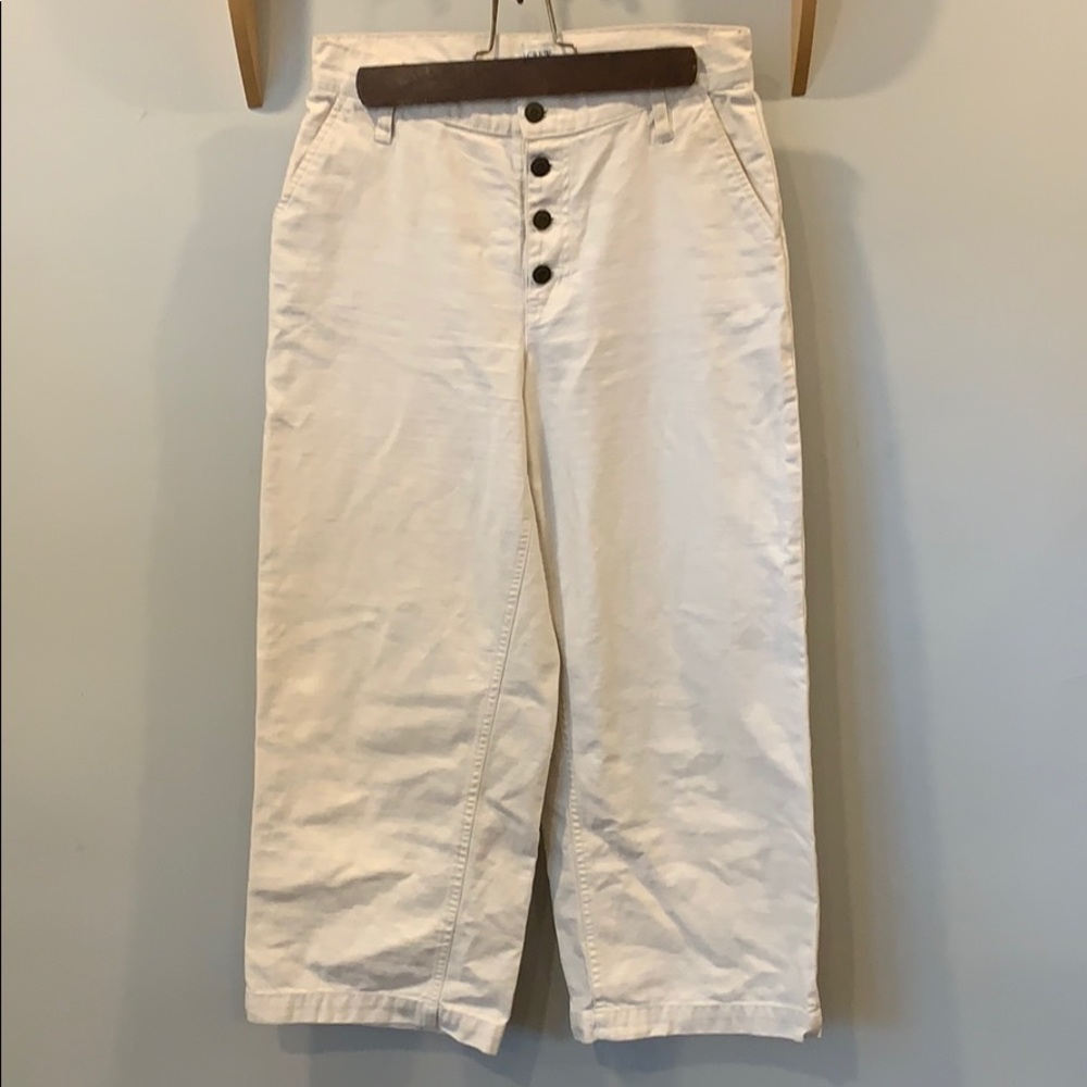 Jcrew cream wide leg pants